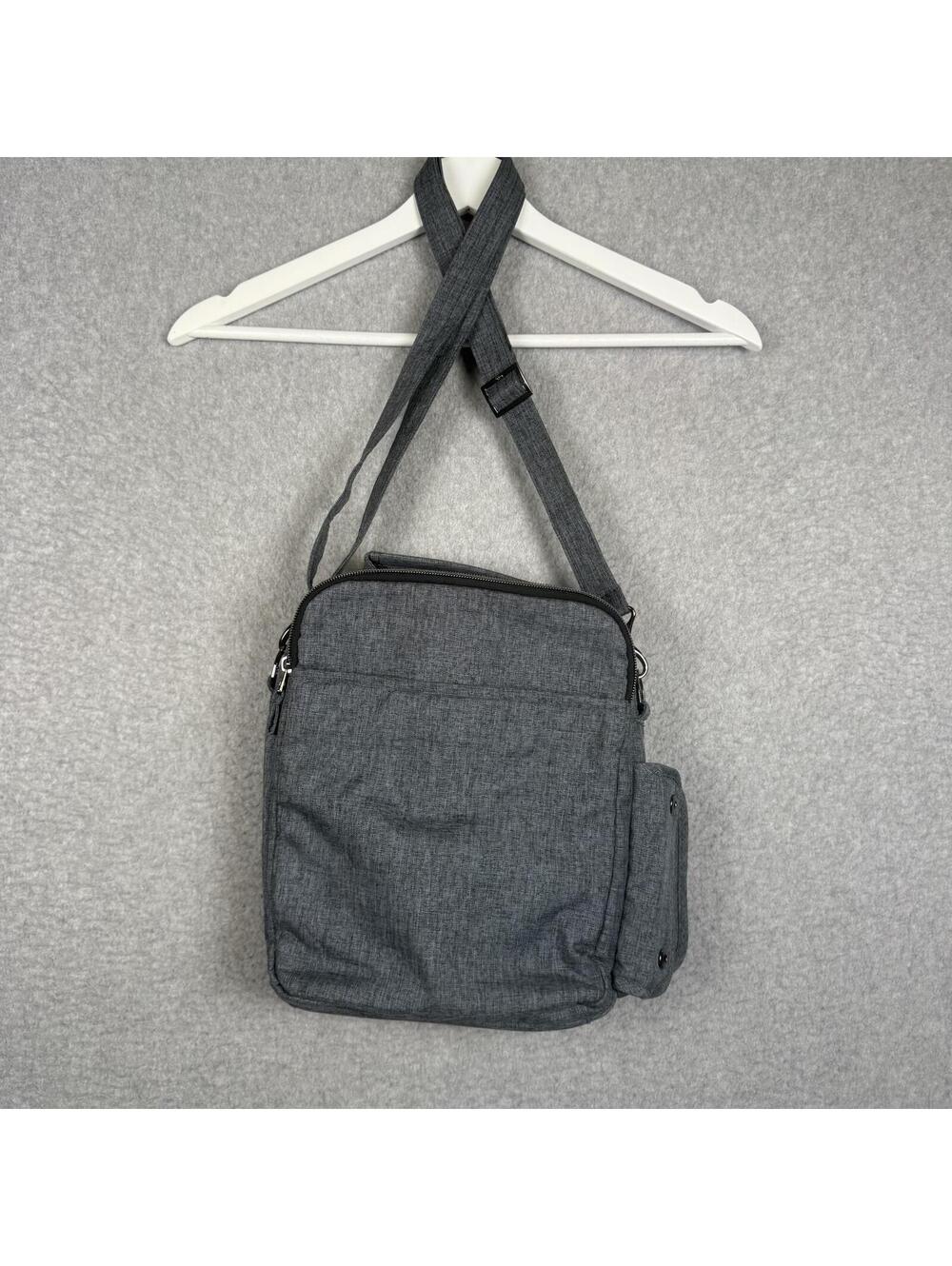 Lug compass Quilted Crossbody Bag with Water Bottle Pocket - Heather Grey - Picture 12 of 13
